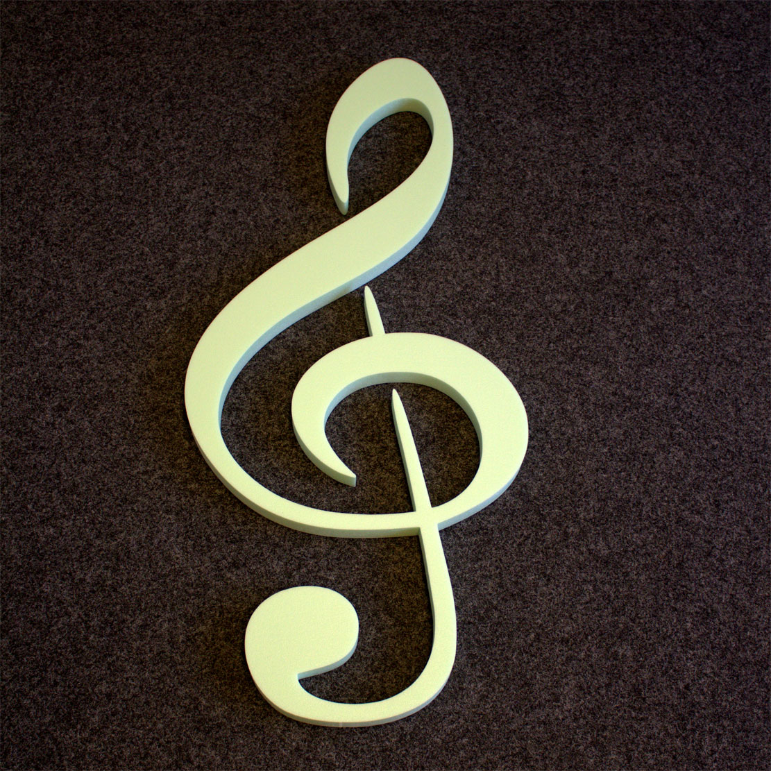 Notenschlüssel aus Styrodur